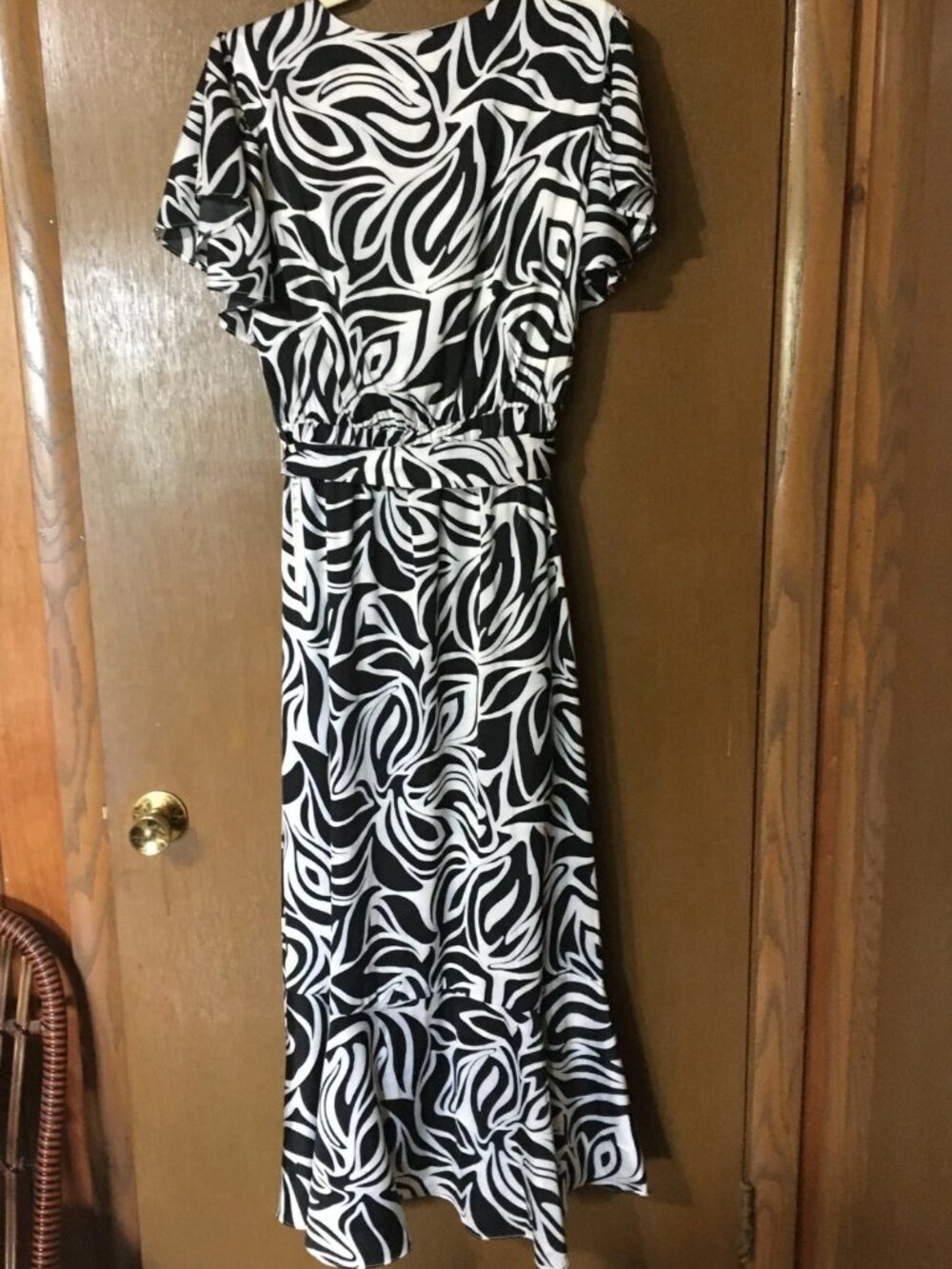 Nicole Miller Black/White Abstract Pattern Maxi Dress-Size XL,NWT - Picture 5 of 7